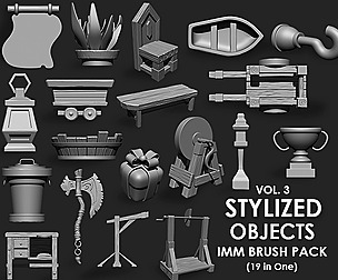 Stylized Objects IMM Brush Pack (19 in One) Vol. 3