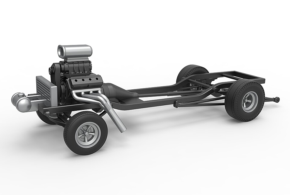 Diecast Chassis of Gasser Scale 125