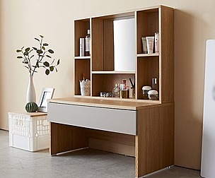 Derom storage mirror sitting vanity table