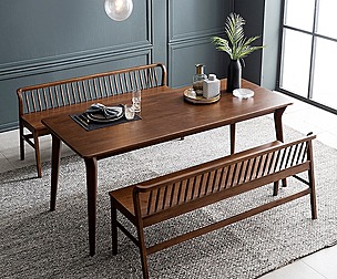 Inz solid wood bench table chair for two