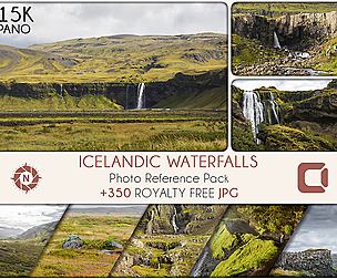 Icelandic Waterfalls - Photo Reference Pack