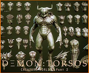 DEMON part 2: 43 Torsos with Blendshapes