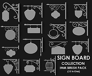 Sign Board Collection IMM Brush Pack 15 in One
