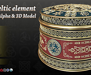 220 Celtic element Alpha,Brush & 3D Model