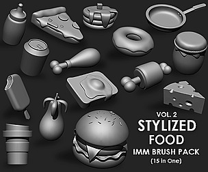 Stylized Food IMM Brushes 15 in one Vol. 2