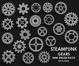 Steampunk Gears IMM Brush Pack 21 in One