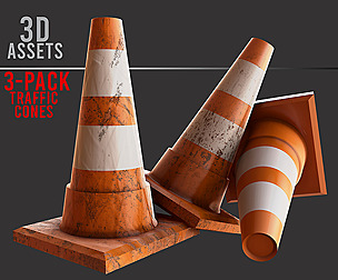 3 Pack Traffic Cone.