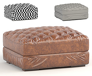 Pouf Ottoman Single Seating in Leather