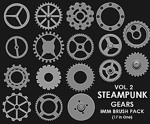 Steampunk Gears IMM Brush Pack 21 in One