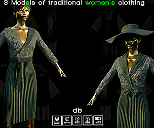 Models of traditional women's clothing