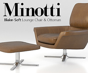 Minotti Blake-Soft lounge chair and ottoman