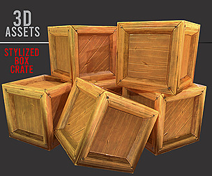 Stylized Box Crate - Low Poly