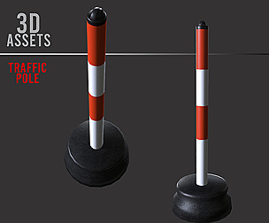 Traffic Cane - Low Poly