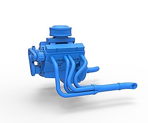 Engine V8 for water pumper buggy 1:25