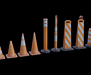 Traffic Cone and Construction Cone 9 set kit
