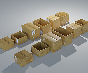 Ultimate Cardboard Box Pack with 8 - 4K texture