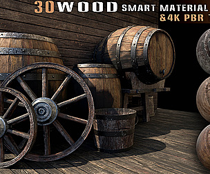30wood smart material and 4k PBR textures-Vol 10
