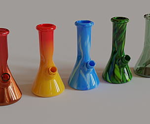 Set of Bongs with 4K Texture