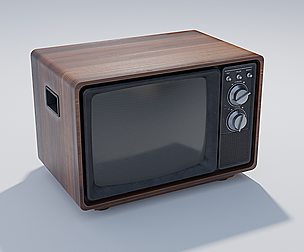 Retro Wooden TV Unit 4K Textures