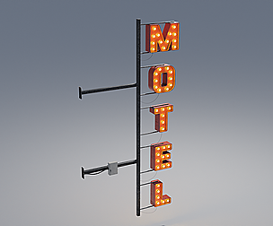 Retro Motel Sign with 4K Textures