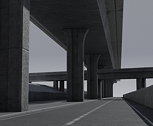 Dystopian Highway Scene with 8K and 4K