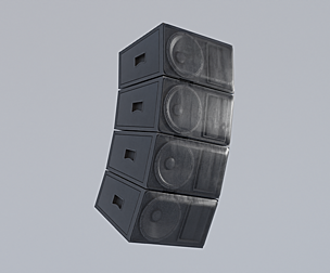 Big Black Concert Speakers with 4K