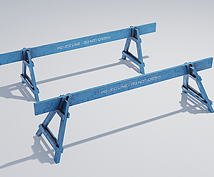 Wooden Police Barriers with 4K