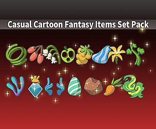Casual Cartoon Fantasy Items Set Pack
