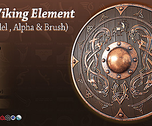 110 Viking element alpha,brush & 3D Model