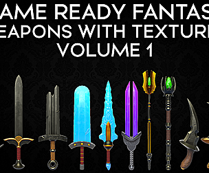 Game Ready Fantasy Weapons with Textures - Vol 1
