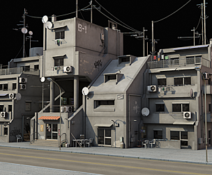 Cyberpunk Bulding Pack Scifi Low-poly 3D model