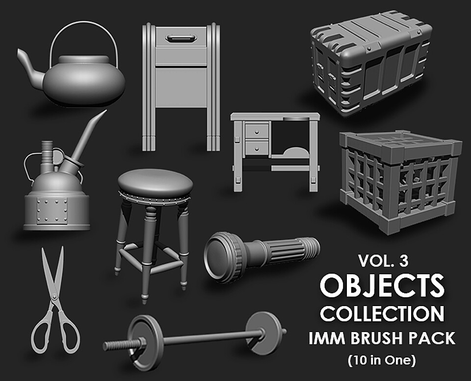 Objects Collection IMM Brush Pack 10 in One Vol 3