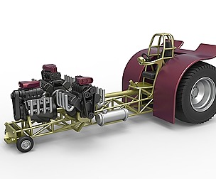 Pulling tractor 3 V8 Version 5 Scale 1:25