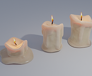 Wax Candles Set 4K and 2K Textures