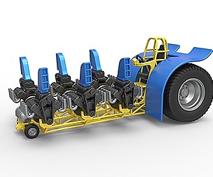 Pulling tractor with 6 engines V8 1:25