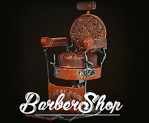 BarberShop Round Back Oak Barber Chair