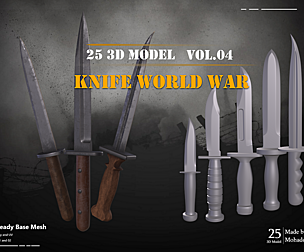 25 3D Model Knife WW12 Base Mesh