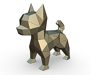 Chihuahua dog low poly