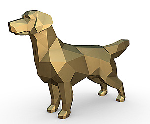 Golden Retriever low poly