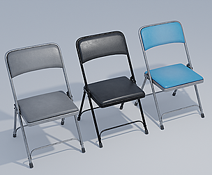 Folding Chair 4K and 2K Low-poly