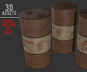 *Barrel Gasoline and Oil - Dirty.