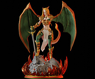 Charizard Girl Figure STL 3D print model