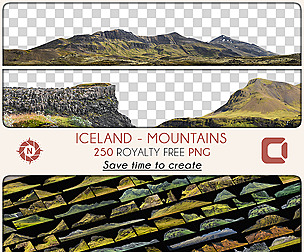 Iceland - Moutains - PNG Photo Pack