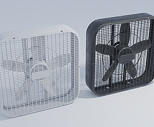Box Fan with 4K and 2K Textures