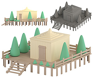 Low Poly - Game Ready Farm House - 001