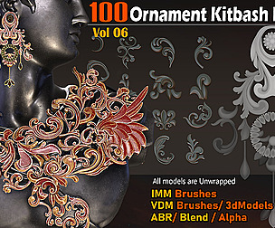 100 Ornament Kitbash Brushes  VDM IMM/VOL06