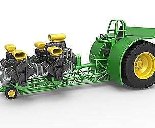 Pulling tractor 5 engines V8 Version 5 Scale 1:25