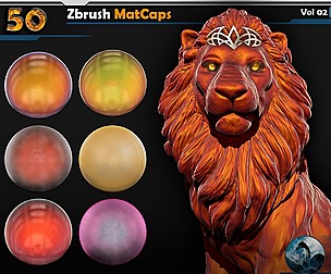 50 Zbrush MatCaps Vol 02