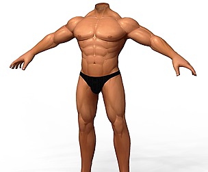 Low Poly Muscular Body Base Mesh