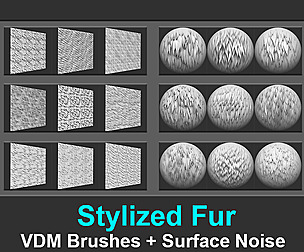 Stylized Fur VDM Brushes + Surface Noise